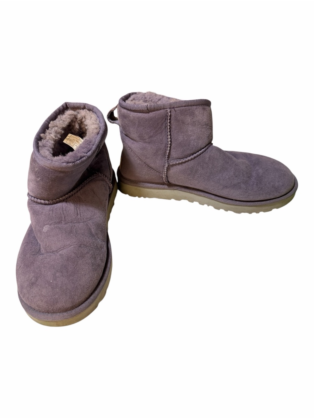 UGG Classic Mini II Purple Sheepskin Suede Ankle Boots Women’s Size 8